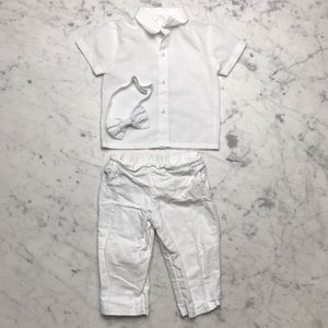 Sarah Louise England White Shirt Matching Set 12M